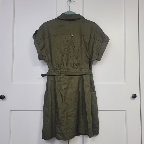 Zara Linen Blend Mini Shirt Dress, XS - Picture 9 of 10